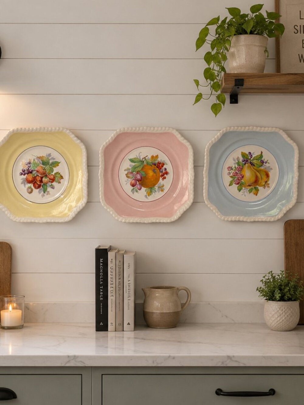 Set of Three Johnson Bros Old English Square Salad Plates